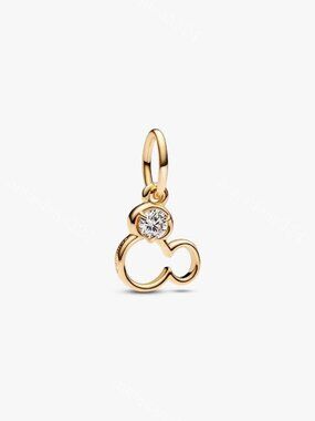 Pandora Disney Mickey Mouse Silhouette Lab-Grown Diamond Dangle Charm